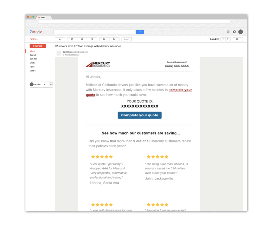 Cart Abandon Email Mockup