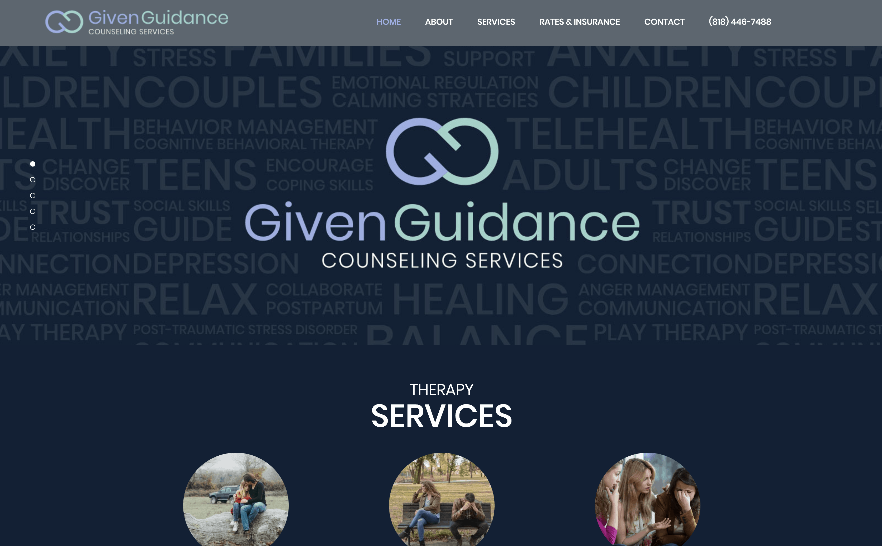 Given Guidance Homepage Design